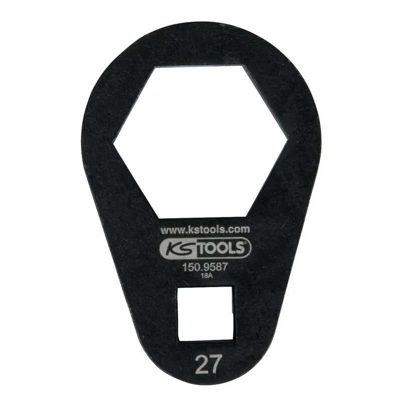 Endast idag 3/8" insticksringnyckel extra platt. 27 mm