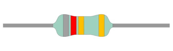Motstånd metallfilm 0.6W 1% 8.2ohm (8R2) Populär