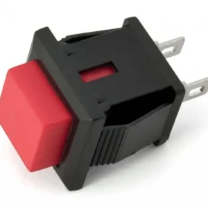Nedsatt pris Tryckomkopplare 1-pol off-(on) röd