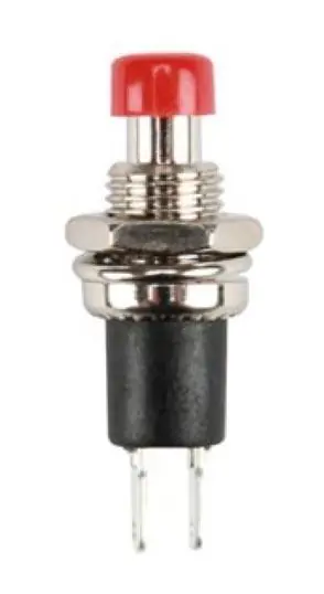 Utförsäljning Tryckknapp 1-pol on-(off) metall röd lödöron