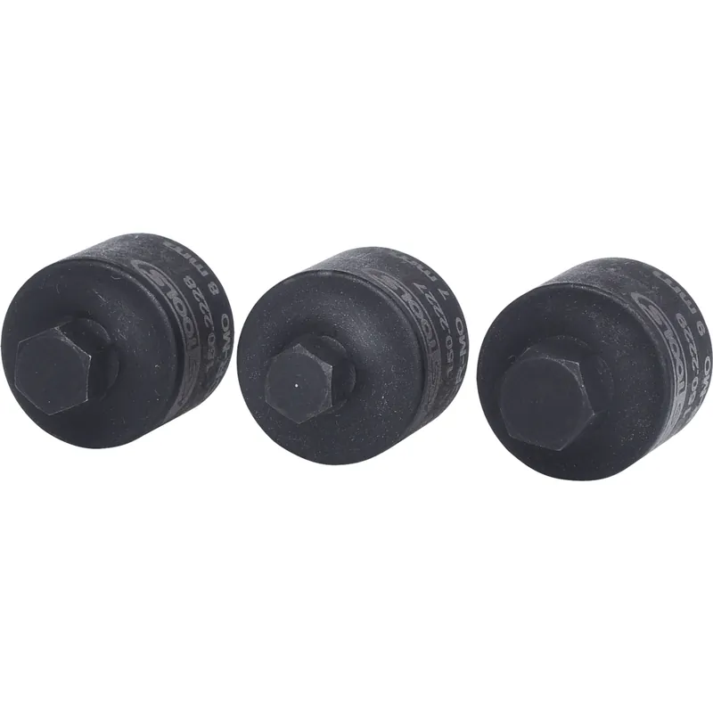 3/8" bromsok-hyls-sats. 3-delar risnedsättning