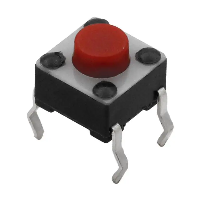 Taktil omkopplare PCB 6x6x5mm röd Snabb leverans