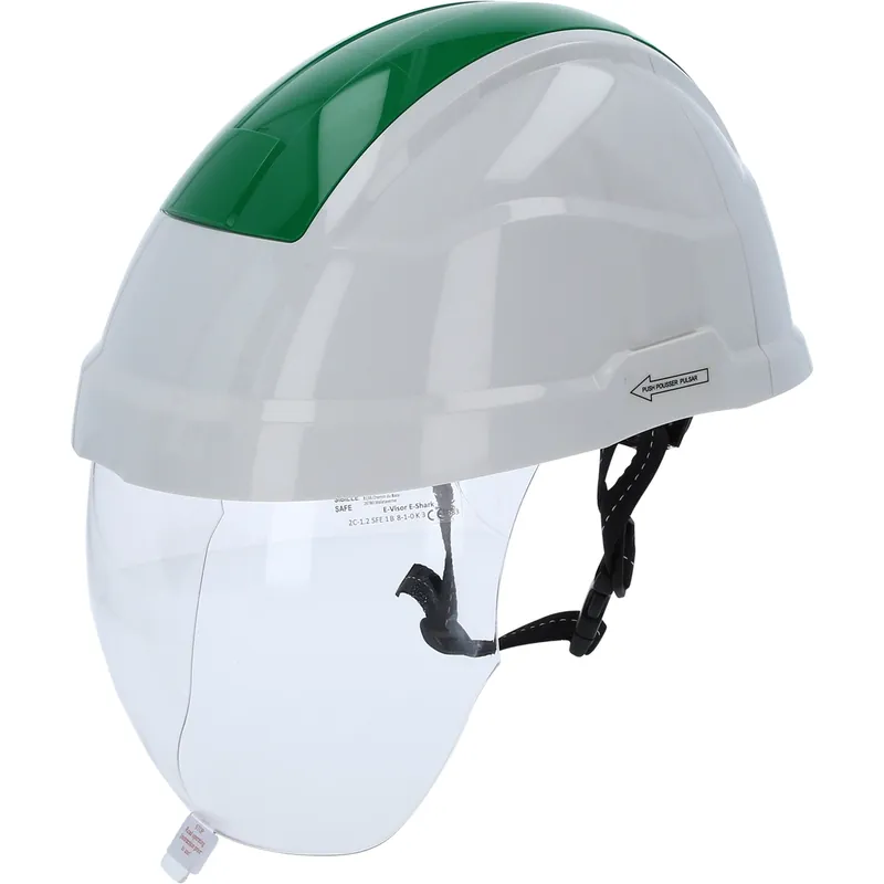 Arbetsskyddshjälm med ansiktsskydd. grön Handla nu