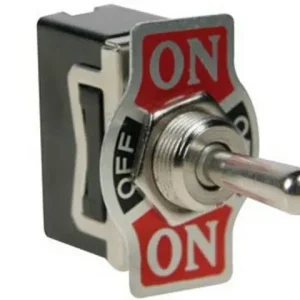 Vippomkopplare med skylt 2-pol (on)-off-(on) Lägg i varukorgen