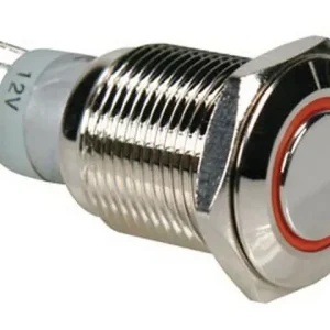 Utförsäljning Tryckomkopplare 1-pol off-(on) vandalsäker LED orange