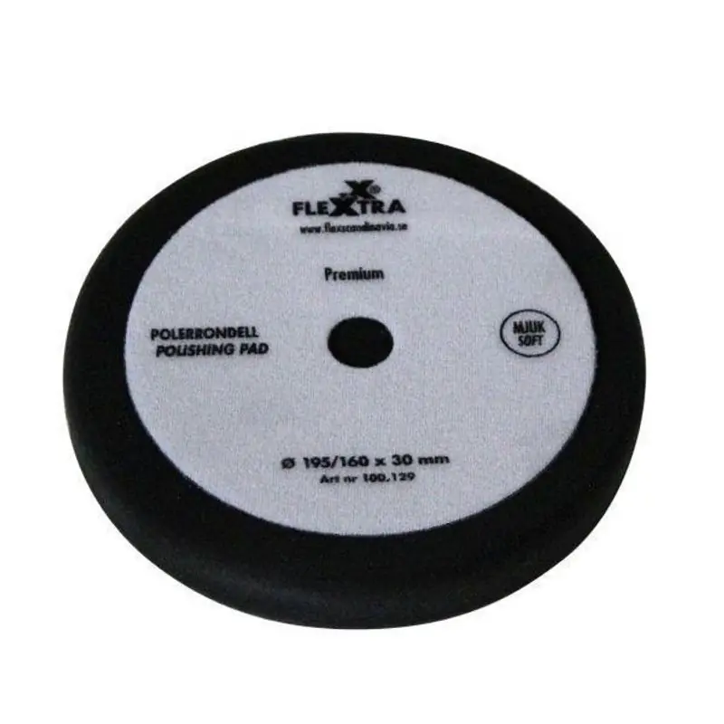 Rabatt Flexxtra Polerrondell Svart Mjuk 195/160x30