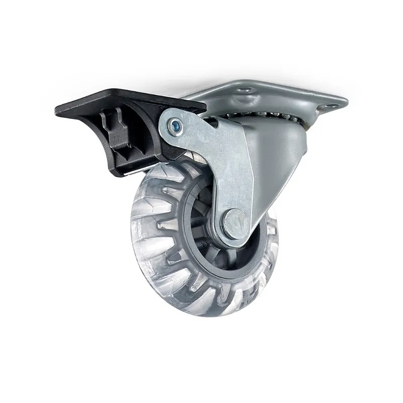 Outlet Möbelhjul 4005 Med Platta Och Broms, Transparen, Habo 12956