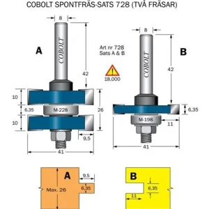 Kampanjpris Cobolt Spontnings-sats (2 fräsar)