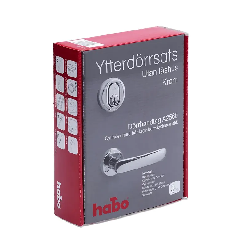 Ytterdörrsats A2560 Krom Utan Låshus, Habo 15597 Trygg betalning