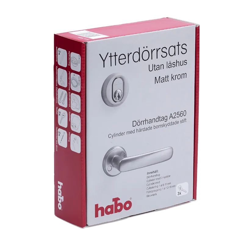 Rea Ytterdörrsats A2560 Utan Låshus Matt Krom, Habo 15598