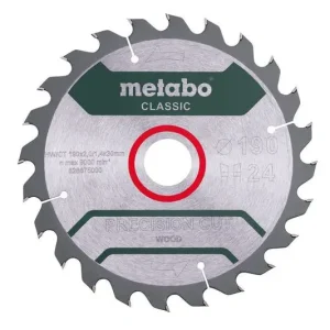 Metabo sågblad ”Precision cut wood - classic” 190 x 30 Z24 WZ 15° Populärt val