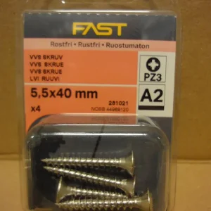 SKRUV VVS A2 POLERAD 6,0X75 4ST Trygg betalning