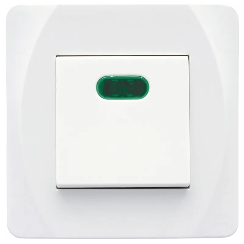 Strömbrytare Nova, Vit, 2-Pol Med Glimlampa, 250V, Malmbergs 1890466 Trygg betalning