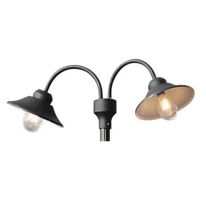 Populär Vega 2-Arm Stolplykta Exklusive Stolpe E27 230-240V IP23 Svart Konstsmide