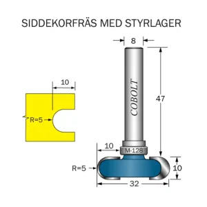 Fynd Cobolt Siddekorfräs L=10, F=10, D=32