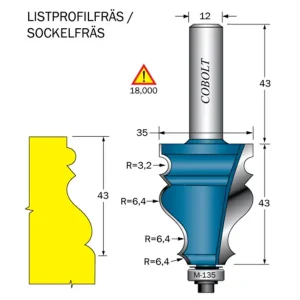 Cobolt Listprofilfräs L=43 D=35 S=12 Beställ idag