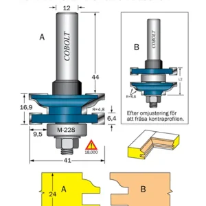 Beställ nu Cobolt Kontraprofilfräs R=4.8 D=41 Not=6.4 S=12