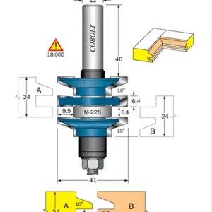 Extra rabatt Cobolt Kontraprofilfräs 10° D=41 Not=6.4 S=12