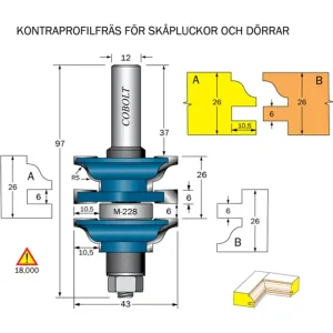 Cobolt Kontraprofilfräs R=5 D=43 Not=6 S=12 Rabatter