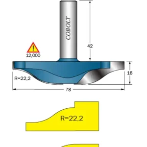 Kundfavorit Cobolt Frisfräs R=22.2 D=78 L=16 S=12