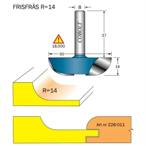Cobolt Frisfräs R=14 D=50 L=14 S=8 Lågt pris