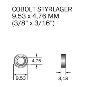 Rabatt Cobolt Kullager 9,53 x 4,76 mm