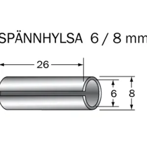 Lågt pris Cobolt Spännhylsa 6 < 8 mm L=25