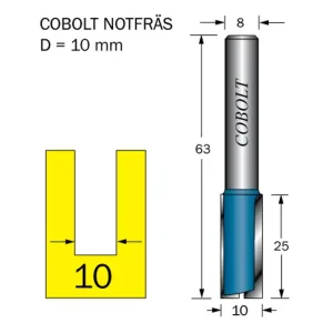 Reapris Cobolt Notfräs D=10 L=25 TL=63 S=8