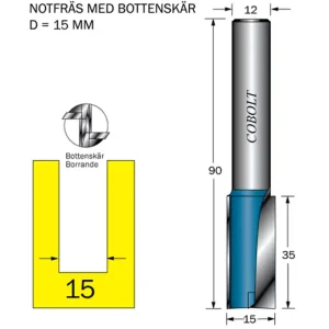 Cobolt Notfräs D=15 L=35 TL=90 S=12 Erbjudandepris