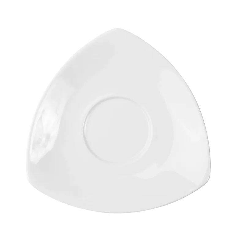 Lägg i varukorgen Kaffefat 14cm Aten Trekant Vit 6st Exxent 20526