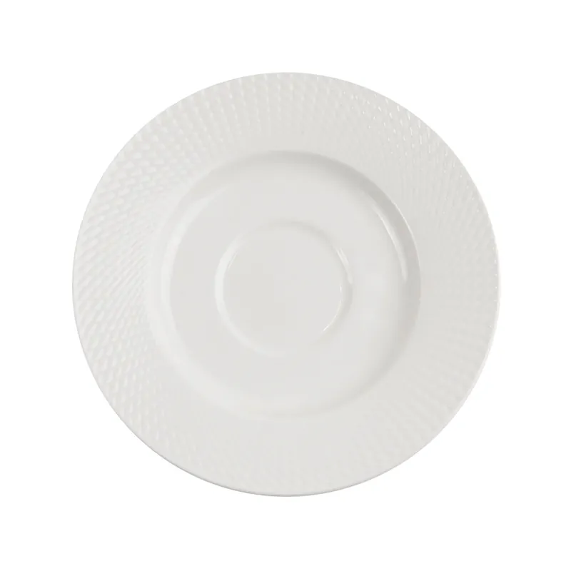 risnedsättning Kaffefat 15cm Victoria Vit 6st Exxent 33352