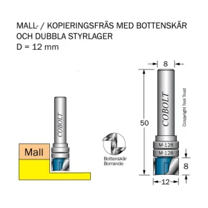 Handla nu Cobolt Mallfräs D=12 L=8 TL=50 S=8