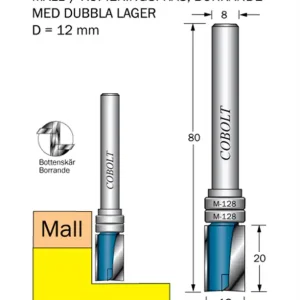 Kampanj Cobolt Mallfräs D=12 L=20 TL=80 S=8