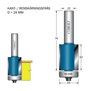 Cobolt Kantfräs D=24 L=32 TL=74 S=12 Beställ idag