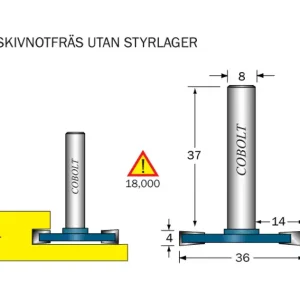 Nyhet Cobolt Skivnotfräs L=4 D=36 S=8