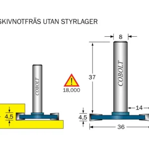 Cobolt Skivnotfräs L=4.5 D=36 S=8 Nyhet