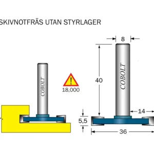 Cobolt Skivnotfräs L=5.5 D=36 S=8 Expressleverans