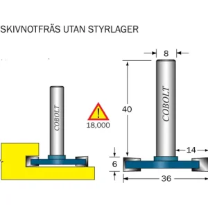 Extra rabatt Cobolt Skivnotfräs L=6 D=36 S=8
