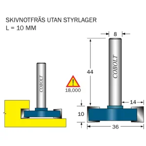 Endast denna vecka Cobolt Skivnotfräs L=10 D=36 S=8
