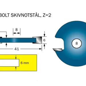 Outlet Cobolt Notskiva L=6 D=41 Z=2