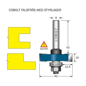 Cobolt Falsfräs L=10 F=12.5 D=41 S=8 SL=42 Sänkt pris