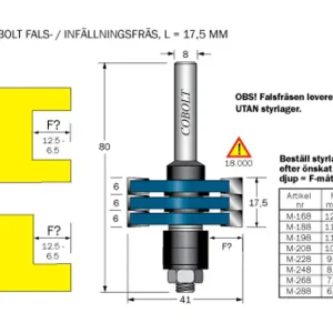 Cobolt Falsfräs L=17.5 D=41 TL=80 S=8 Extra rabatt