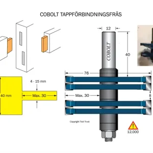 Sista chansen Cobolt Tappförbindningsfräs D=76 L1=33 L2=8 S=12