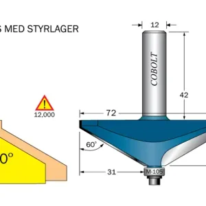 Beställ idag Cobolt Fasfräs 60° L=18 D=72 S=12