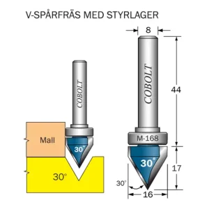 Endast denna vecka Cobolt Fasfräs 30° med styrlager M-168