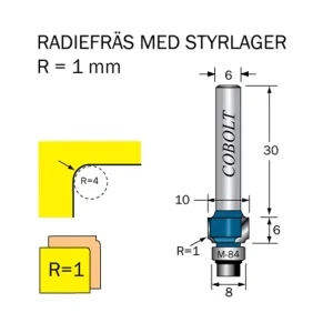 Kundfavorit Cobolt Avrundningsfräs R=1 D=10 L=6 S=6