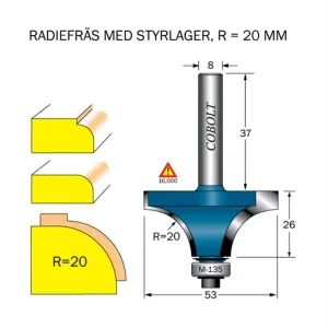 Fynd Cobolt Avrundningsfräs R=20 D=53 L=26 S=8