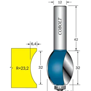 Cobolt Segmentfräs R=23.2 L=32 F=6 D=25 S=12 Premium