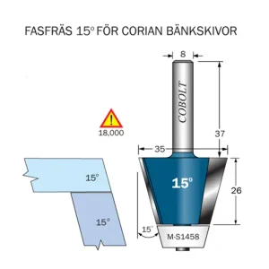 Cobolt Fasfräs 15° L=26 D=35 S=8 Reapris