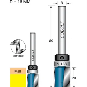 Cobolt Mallfräs D=16 L=20 TL=80 S=8 Expressleverans